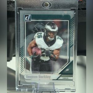 🔥 2024 Saquon Barkley 12/17 Panini Clearly Donruss Card. Mint condition. EAGLES